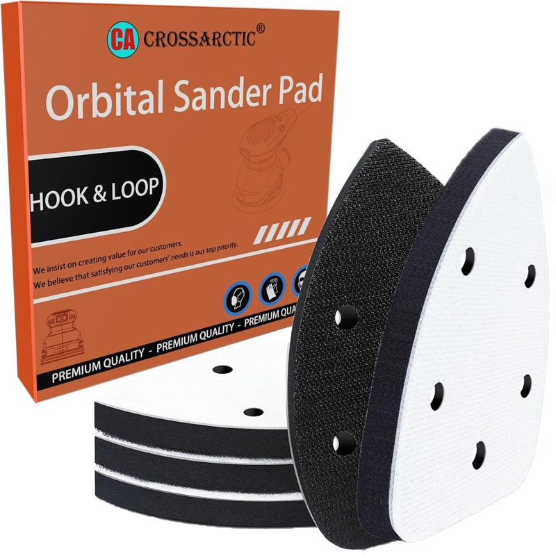 Crossarctic 4 Pack Triangle Sanding Pads - Hook & Loop Interface with 5 Holes - EVA Foam - Compatible with Mouse Sander & Detailed Surfaces - Image 1
